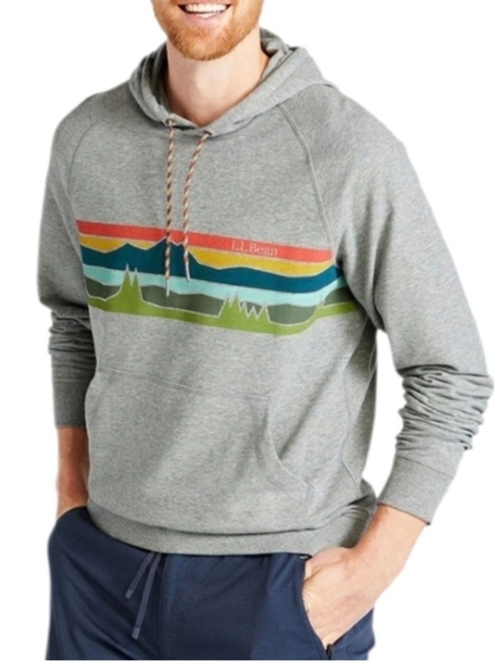 L.L. Bean Mountain Stripe Hoodie XL